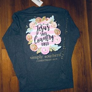 Jesus Saved & Country Raised LS Tee